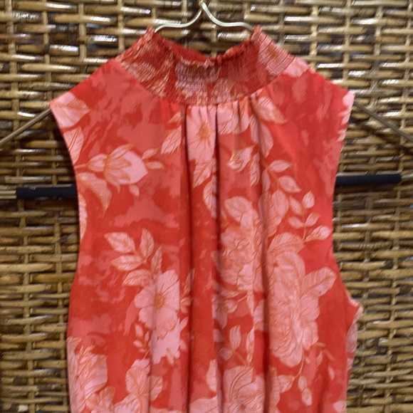 EUC 1. State Orange Floral Smocked Ruffle Tiered Mini Dress XS - Picture 2 of 6